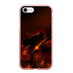Чехол iPhone 7/8 матовый KIMETSU NO YAIBA, цвет: 3D-светло-розовый