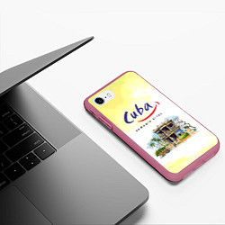 Чехол iPhone 7/8 матовый Куба, цвет: 3D-малиновый — фото 2
