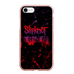 Чехол iPhone 7/8 матовый SLIPKNOT, цвет: 3D-светло-розовый
