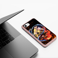 Чехол iPhone 7/8 матовый KIMETSU NO YAIBA, цвет: 3D-светло-розовый — фото 2