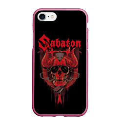 Чехол iPhone 7/8 матовый Sabaton Hell, цвет: 3D-малиновый