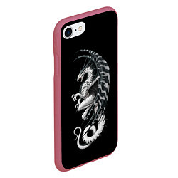 Чехол iPhone 7/8 матовый White Dragon, цвет: 3D-малиновый — фото 2