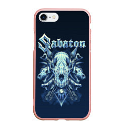 Чехол iPhone 7/8 матовый Skull Sabaton, цвет: 3D-светло-розовый