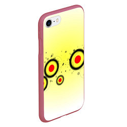 Чехол iPhone 7/8 матовый Молекулы, цвет: 3D-малиновый — фото 2