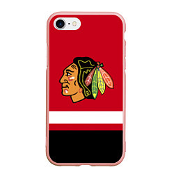 Чехол iPhone 7/8 матовый Chicago Blackhawks, цвет: 3D-светло-розовый