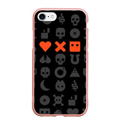 Чехол iPhone 7/8 матовый LOVE DEATH ROBOTS LDR, цвет: 3D-светло-розовый