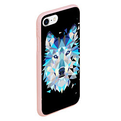Чехол iPhone 7/8 матовый Волк, цвет: 3D-светло-розовый — фото 2