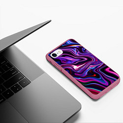 Чехол iPhone 7/8 матовый Abstract Fluid, цвет: 3D-малиновый — фото 2