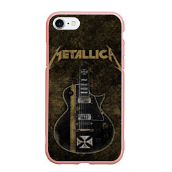 Чехол iPhone 7/8 матовый Metallica, цвет: 3D-светло-розовый