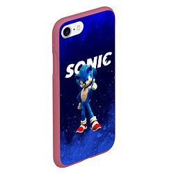 Чехол iPhone 7/8 матовый SONIC, цвет: 3D-малиновый — фото 2