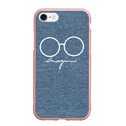 Чехол iPhone 7/8 матовый Imagine John Lennon, цвет: 3D-светло-розовый