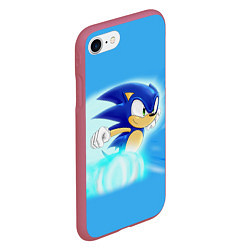 Чехол iPhone 7/8 матовый Sonic, цвет: 3D-малиновый — фото 2