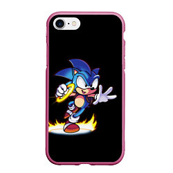 Чехол iPhone 7/8 матовый Sonic, цвет: 3D-малиновый