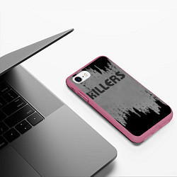 Чехол iPhone 7/8 матовый The Killers Logo, цвет: 3D-малиновый — фото 2