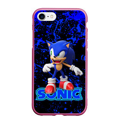 Чехол iPhone 7/8 матовый Sonic, цвет: 3D-малиновый