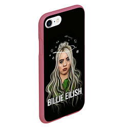 Чехол iPhone 7/8 матовый BILLIE EILISH, цвет: 3D-малиновый — фото 2