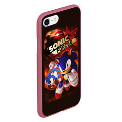 Чехол iPhone 7/8 матовый SONIC, цвет: 3D-малиновый — фото 2