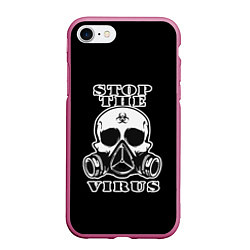 Чехол iPhone 7/8 матовый Stop The Virus, цвет: 3D-малиновый