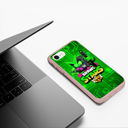 Чехол iPhone 7/8 матовый Brawl Stars Virus 8-Bit, цвет: 3D-светло-розовый — фото 2