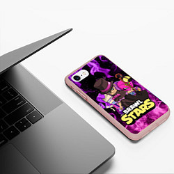 Чехол iPhone 7/8 матовый BRAWL STARS MORTIS, цвет: 3D-светло-розовый — фото 2