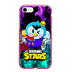 Чехол iPhone 7/8 матовый BRAWL STARS MRP, цвет: 3D-малиновый