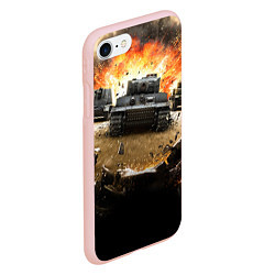 Чехол iPhone 7/8 матовый ТАНКИ, цвет: 3D-светло-розовый — фото 2
