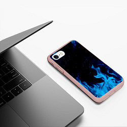 Чехол iPhone 7/8 матовый СИНИЙ ОГОНЬ, цвет: 3D-светло-розовый — фото 2