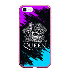 Чехол iPhone 7/8 матовый QUEEN, цвет: 3D-малиновый