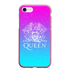 Чехол iPhone 7/8 матовый QUEEN, цвет: 3D-малиновый