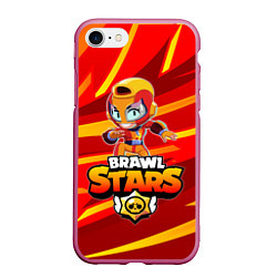 Чехол iPhone 7/8 матовый BRAWL STARS MAX, цвет: 3D-малиновый