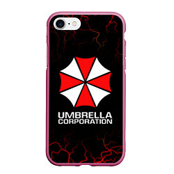 Чехол iPhone 7/8 матовый UMBRELLA CORP, цвет: 3D-малиновый