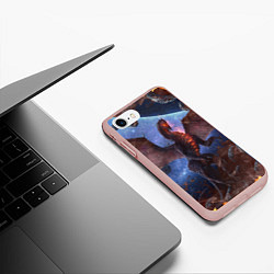 Чехол iPhone 7/8 матовый SPACE FIRE DRAGO, цвет: 3D-светло-розовый — фото 2