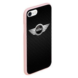 Чехол iPhone 7/8 матовый MINI COOPER CARBON, цвет: 3D-светло-розовый — фото 2