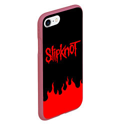 Чехол iPhone 7/8 матовый SLIPKNOT, цвет: 3D-малиновый — фото 2