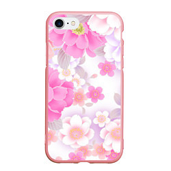 Чехол iPhone 7/8 матовый Цветы, цвет: 3D-баблгам