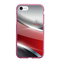 Чехол iPhone 7/8 матовый TOYOTA, цвет: 3D-малиновый