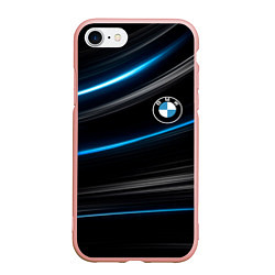 Чехол iPhone 7/8 матовый BMW, цвет: 3D-светло-розовый