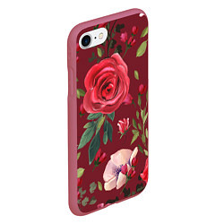 Чехол iPhone 7/8 матовый Rose, цвет: 3D-малиновый — фото 2