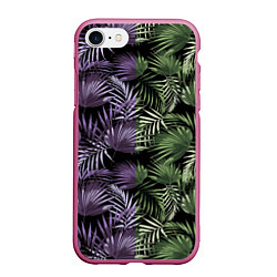 Чехол iPhone 7/8 матовый Пальмы, цвет: 3D-малиновый