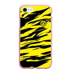 Чехол iPhone 7/8 матовый FC Borussia, цвет: 3D-светло-розовый