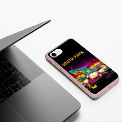 Чехол iPhone 7/8 матовый Южный Парк, цвет: 3D-светло-розовый — фото 2