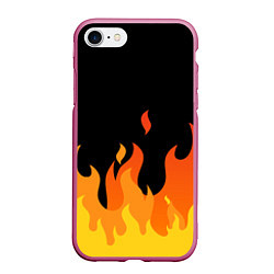 Чехол iPhone 7/8 матовый ОГОНЬ, цвет: 3D-малиновый