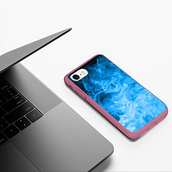 Чехол iPhone 7/8 матовый ОГОНЬ BLUE, цвет: 3D-малиновый — фото 2
