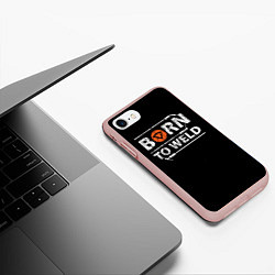 Чехол iPhone 7/8 матовый Рожден для сварки, цвет: 3D-светло-розовый — фото 2