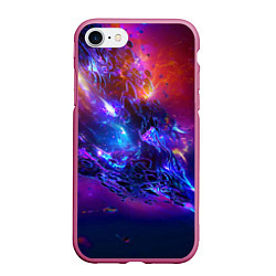 Чехол iPhone 7/8 матовый SPACE ABSTRACT, цвет: 3D-малиновый