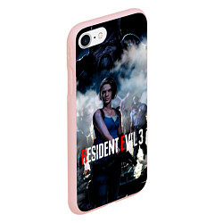 Чехол iPhone 7/8 матовый RESIDENT EVIL 3, цвет: 3D-светло-розовый — фото 2