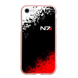 Чехол iPhone 7/8 матовый MASS EFFECT N7, цвет: 3D-светло-розовый