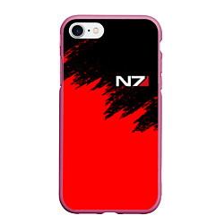 Чехол iPhone 7/8 матовый MASS EFFECT N7, цвет: 3D-малиновый