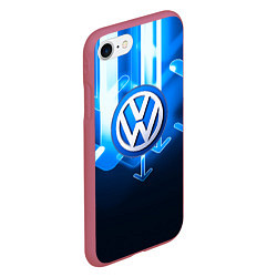 Чехол iPhone 7/8 матовый VOLKSWAGEN, цвет: 3D-малиновый — фото 2