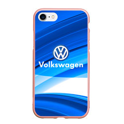 Чехол iPhone 7/8 матовый Volkswagen, цвет: 3D-светло-розовый